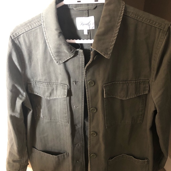 Army green button up light jacket! - Picture 1 of 6
